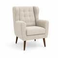 Ohrensessel Beige Polyester Holz 95 cm