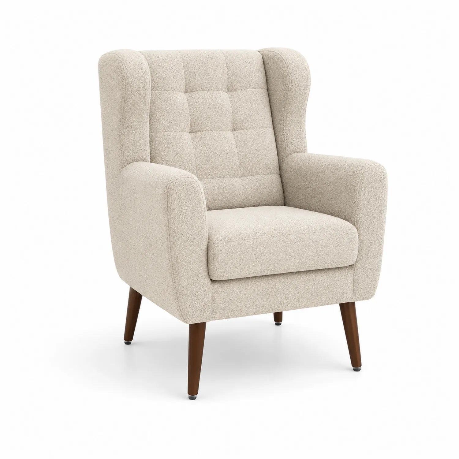 Ohrensessel Beige Polyester Holz 95 cm