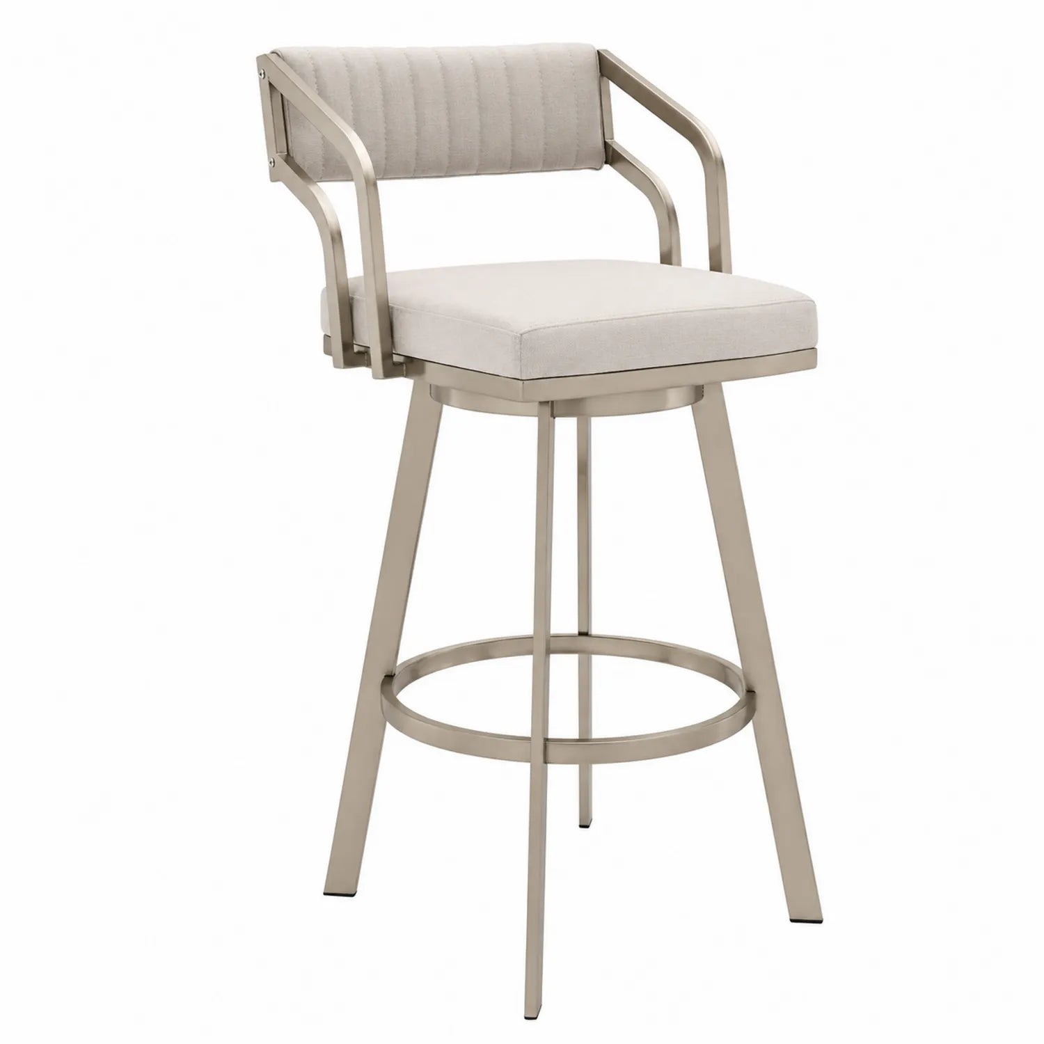 Metall Barhocker mit Stoffpolsterung Beige