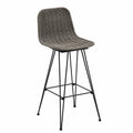 Barhocker aus Rattan mit Metallgestell in Grau/Schwarz