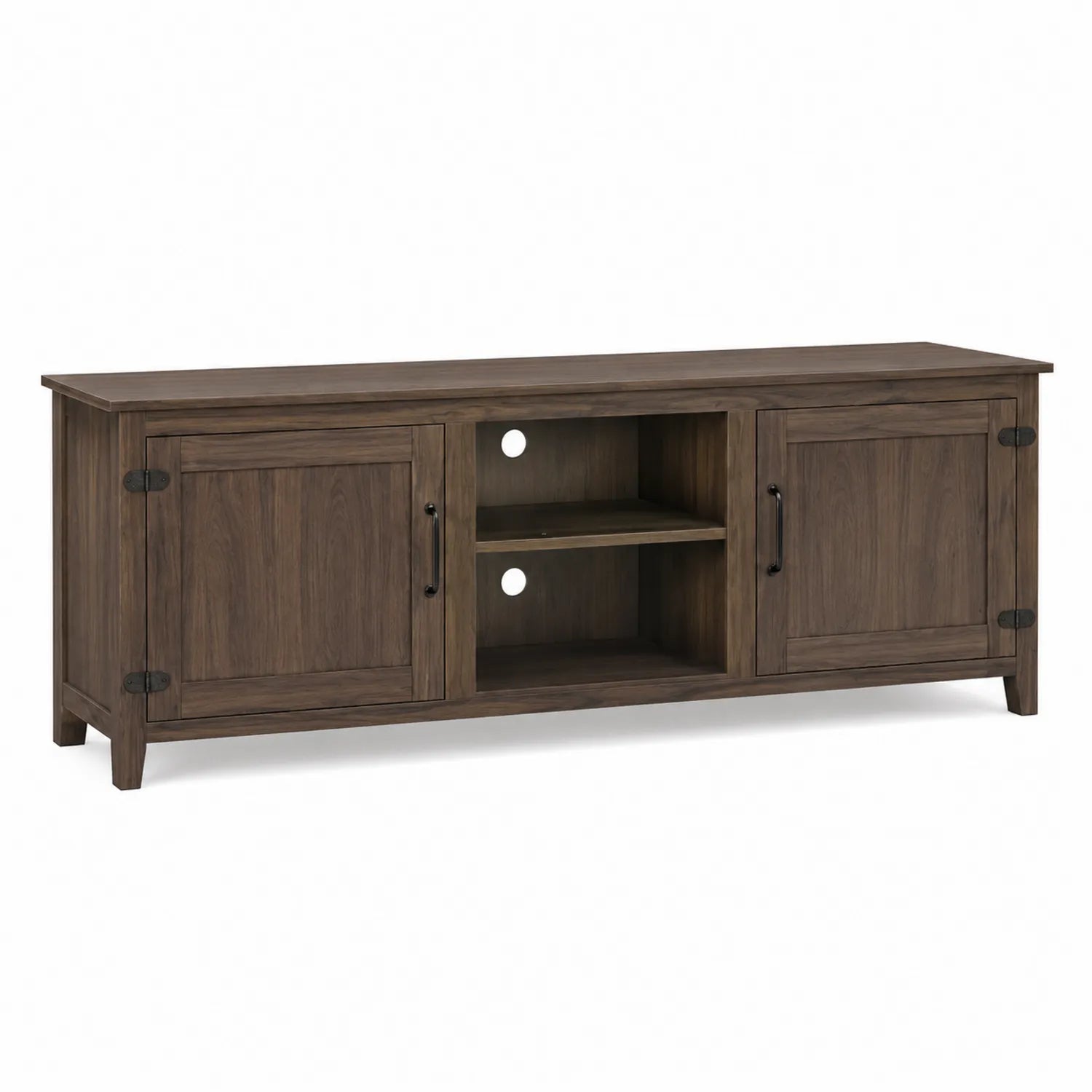TV-Schrank aus MDF mit Nussbaumfurnier, Braun