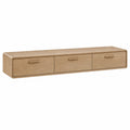 TV-Lowboard aus Eichenholz mit 3 Schubladen, 150x30x40 cm, Hellbraun
