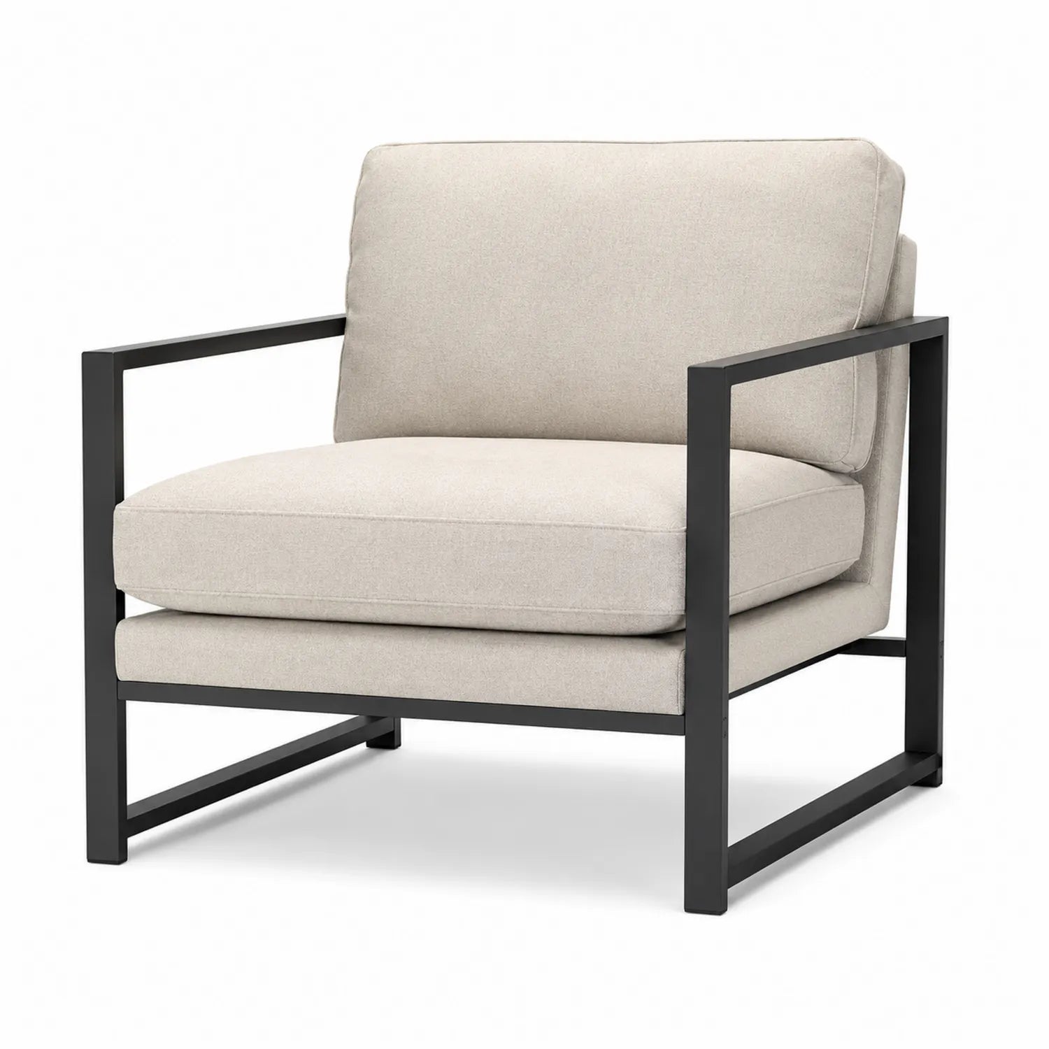Metallrahmen Lounge-Sessel mit Leinenpolsterung Beige
